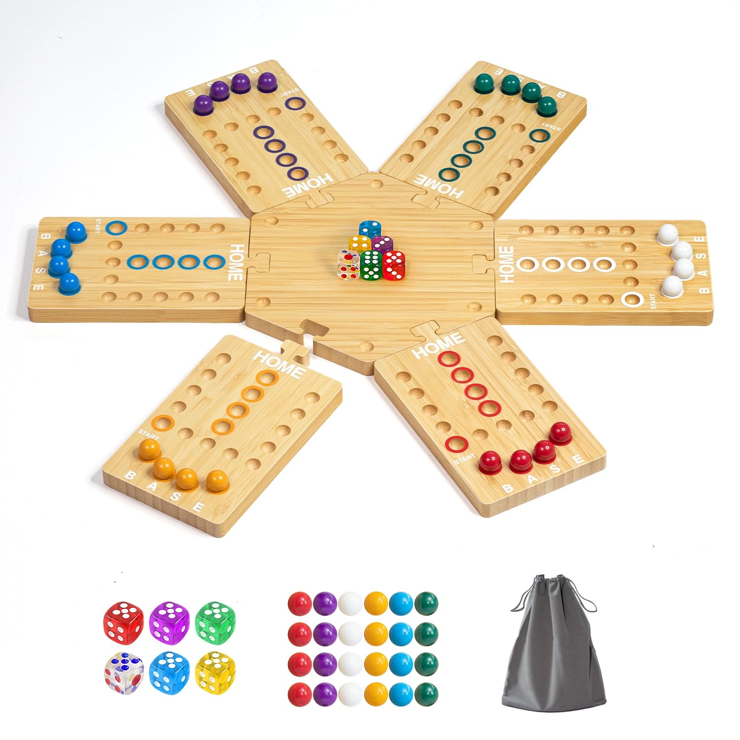 Marble Board Game Wooden Wahoo Board Game For 2 6 Players Portable Fast Track Board Game With 24 Marbles 6 Dice For Family Friends Party Game Night Amazon sg Toys Marble Board Game Wooden Wahoo Board Game For 2 6 Players Portable Fast Track Board Game With 24 Marbles 6 Dice For Family Friends Party Game Night Amazon sg Toys