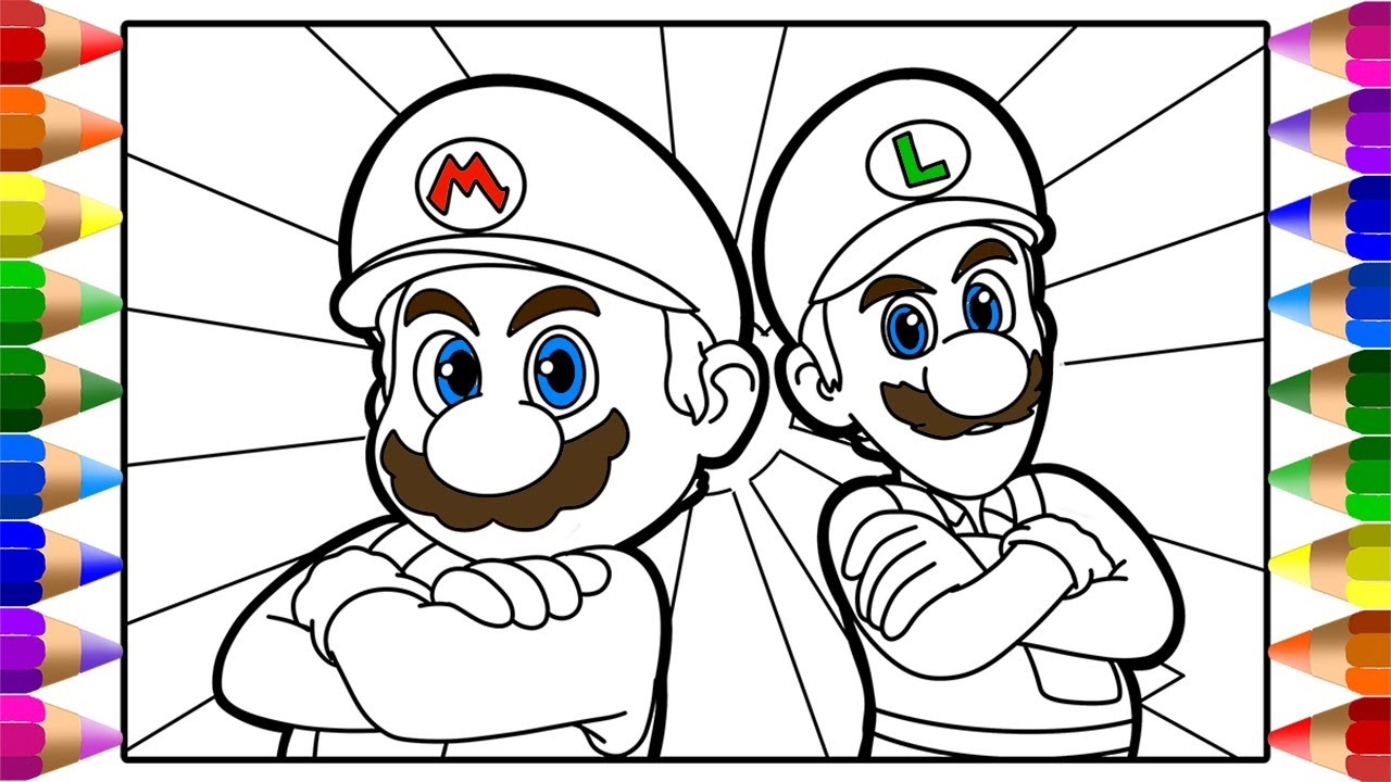 mario luigi coloring pages mario luigi coloring pages
