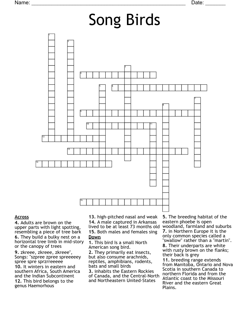 Marsh Bird Crossword Clue 5 Letters Printable Marsh Bird Crossword Clue 5 Letters Printable