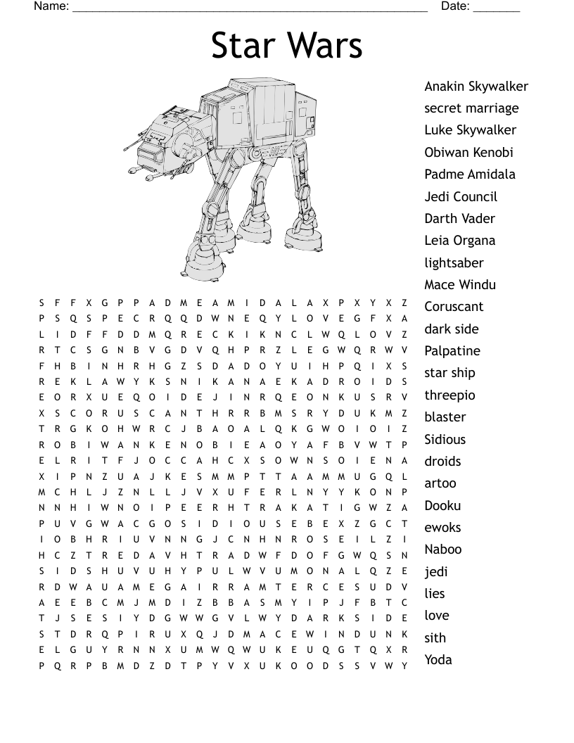 Marvel Star Wars Crossword WordMint Marvel Star Wars Crossword WordMint