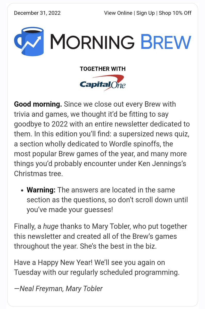 Mary Tobler On X Today s MorningBrew Newsletter Is The GAMES EDITION I Had So Much Fun Doing This With Neal Freyman Who Is Truly The Best In The Biz Mega News Quiz Challenges Mary Tobler On X Today s MorningBrew Newsletter Is The GAMES EDITION I Had So Much Fun Doing This With Neal Freyman Who Is Truly The Best In The Biz Mega News Quiz Challenges