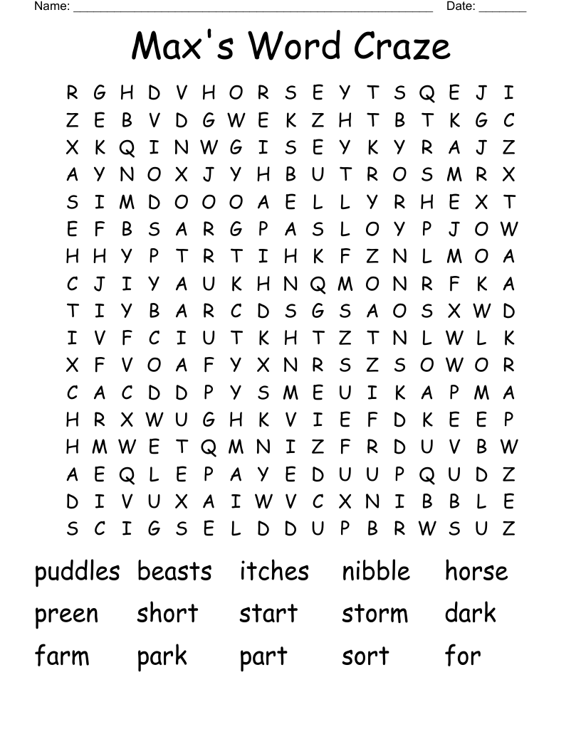 Max s Word Craze Word Search WordMint Max s Word Craze Word Search WordMint