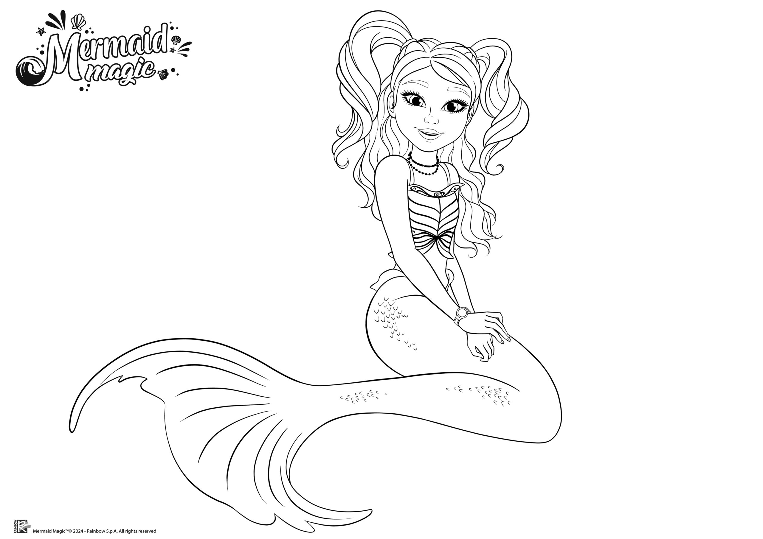 Mermaid Magic Coloring Pages YouLoveIt