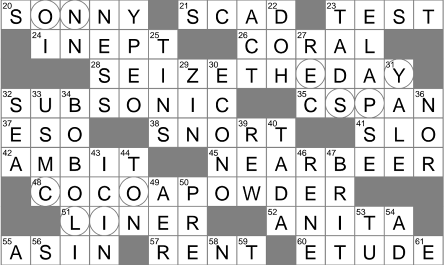 Crossword Clue Songbird