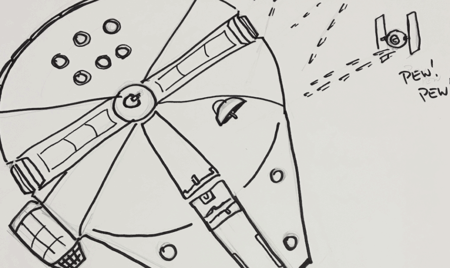 Millennium Falcon Coloring Page Easy