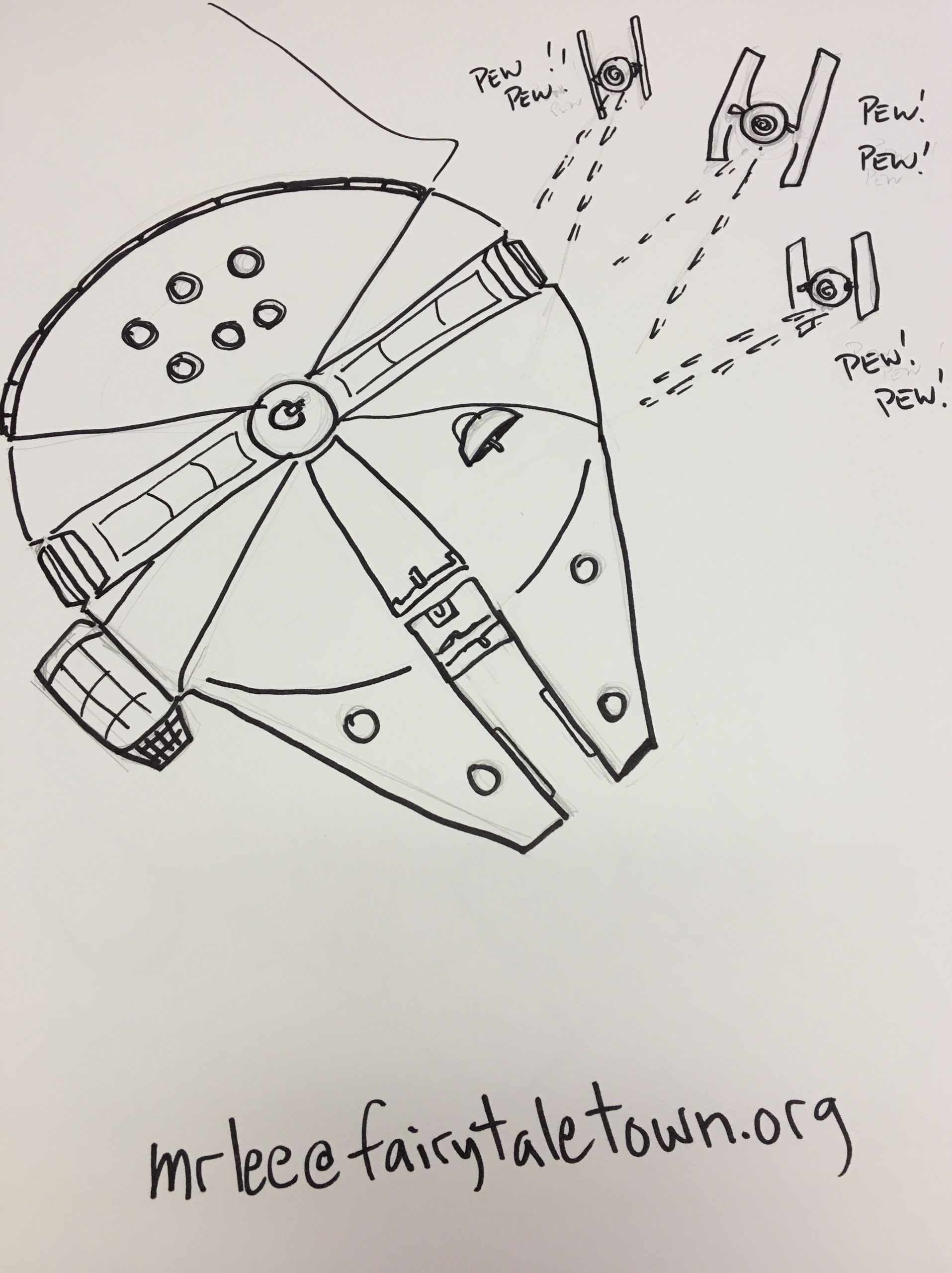 Millennium Falcon Coloring Page Fairytale Town