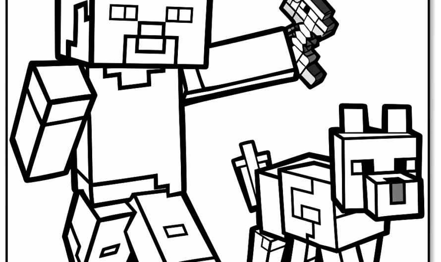 Minecraft Steve Coloring Page