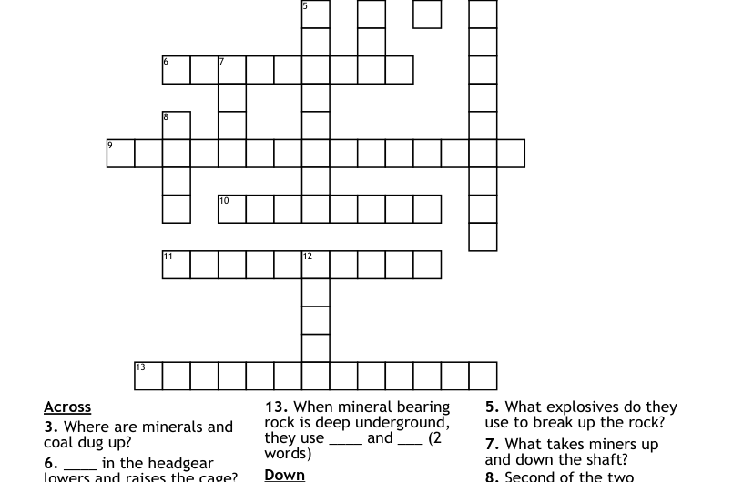 Mine In French Crossword