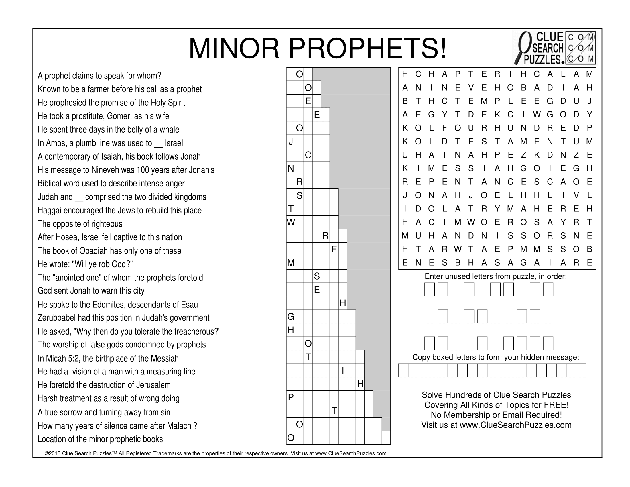 MINOR PROPHETS TRIVIA QUIZ MINOR PROPHETS TRIVIA QUIZ