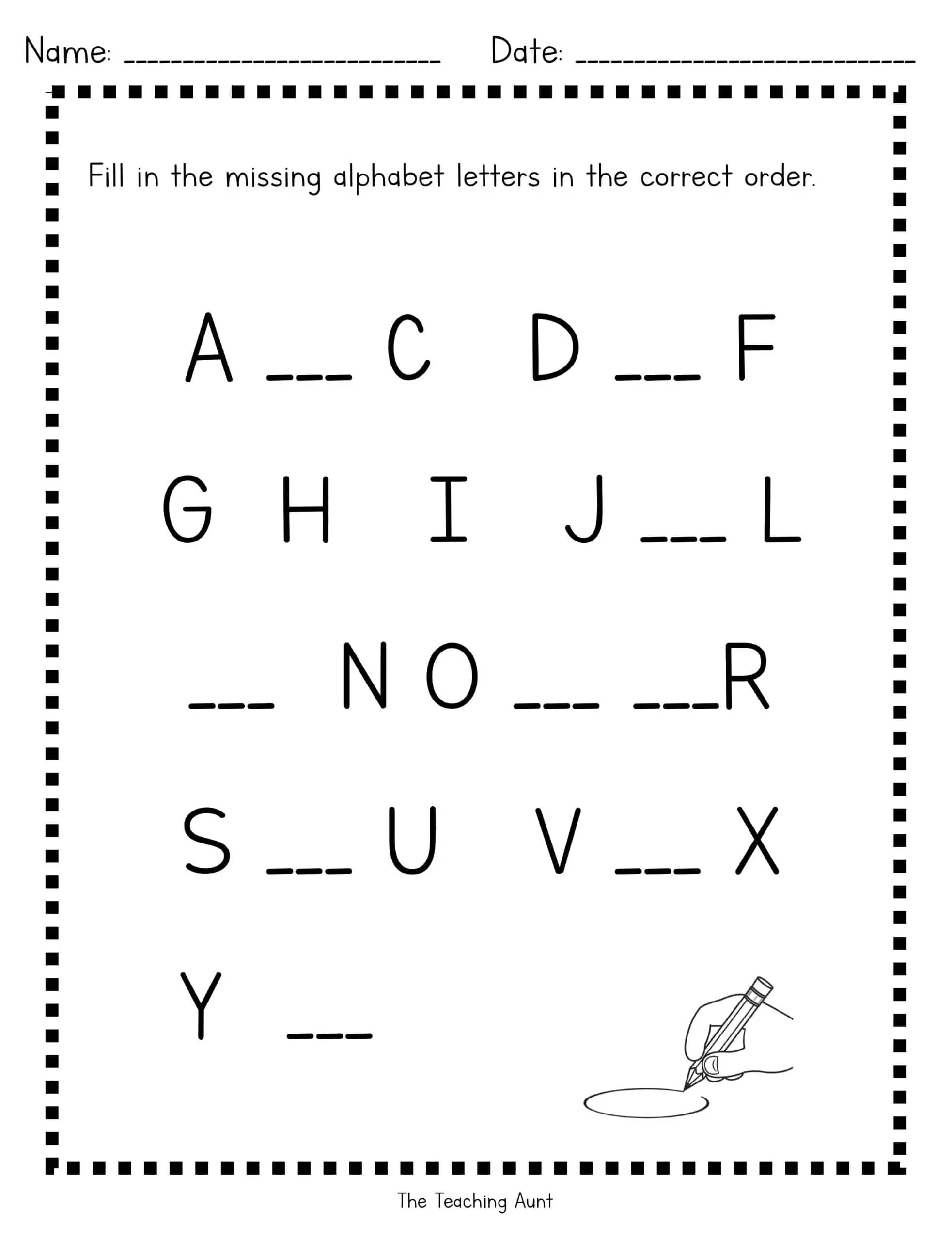 Missing Uppercase Letters Worksheets The Teaching Aunt Missing Uppercase Letters Worksheets The Teaching Aunt