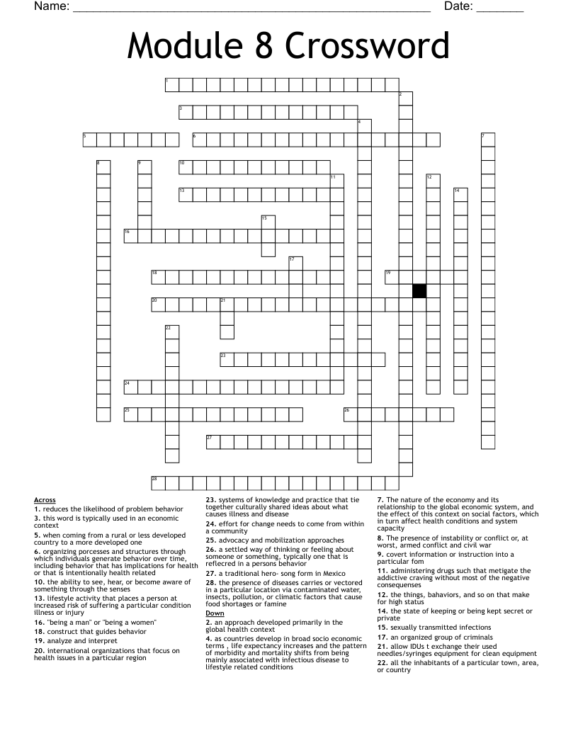 Module 8 Crossword WordMint Module 8 Crossword WordMint