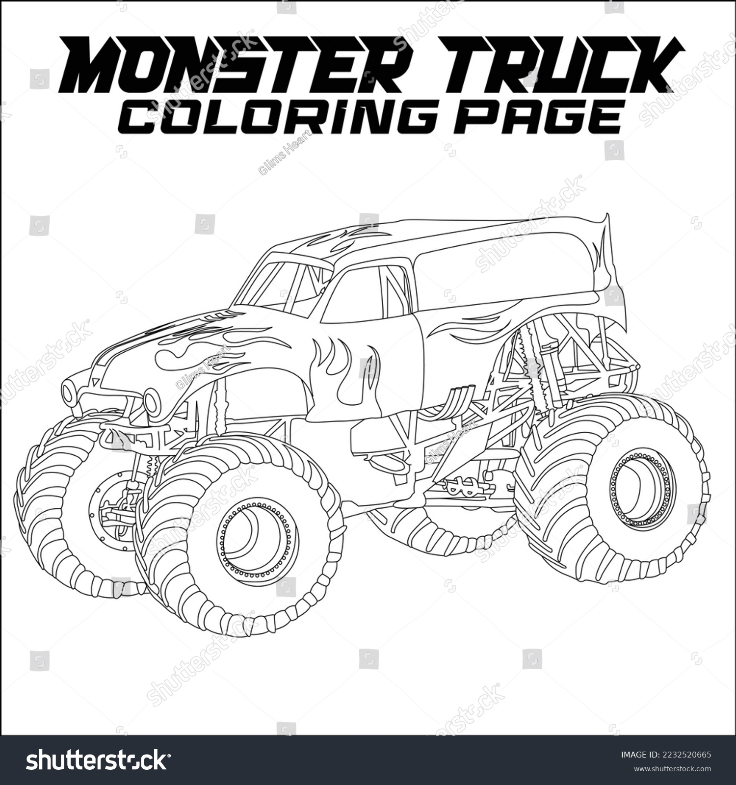 Monster Truck Coloring Page Kids Stock Vector Royalty Free 2232520665 Shutterstock Monster Truck Coloring Page Kids Stock Vector Royalty Free 2232520665 Shutterstock