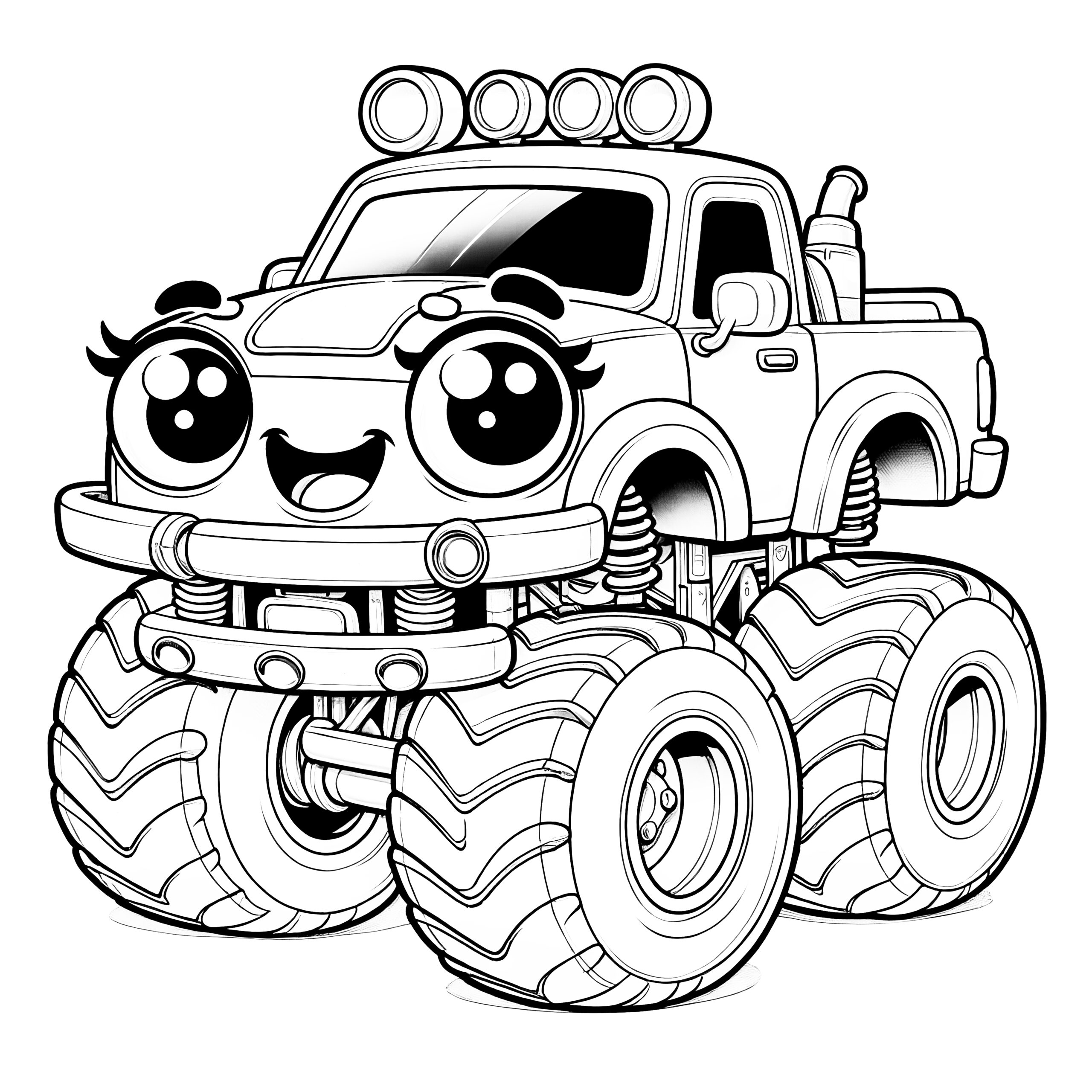 Monster Truck Girl Cute Coloring Picture For Free Monster Truck Girl Cute Coloring Picture For Free
