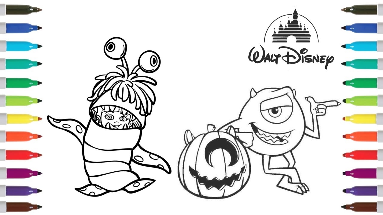 Monsters Inc Halloween Coloring Book Pages Mike Wazowski Boo YouTube Monsters Inc Halloween Coloring Book Pages Mike Wazowski Boo YouTube