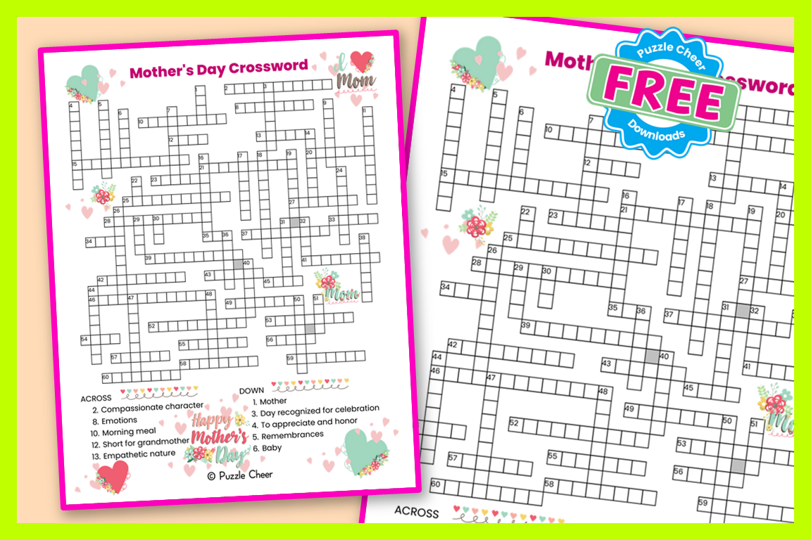 Mother s Day Crossword Puzzle Puzzle Cheer Mother s Day Crossword Puzzle Puzzle Cheer