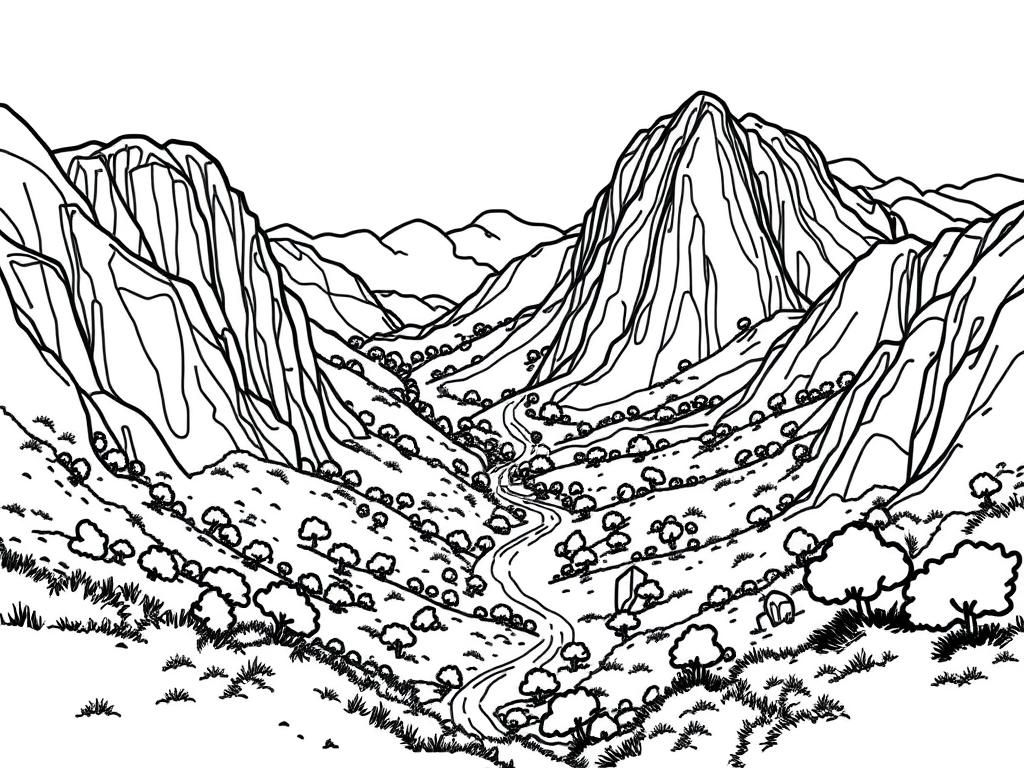 Mountain Landscape Coloring Page Free Printable Coloring Page Mountain Landscape Coloring Page Free Printable Coloring Page