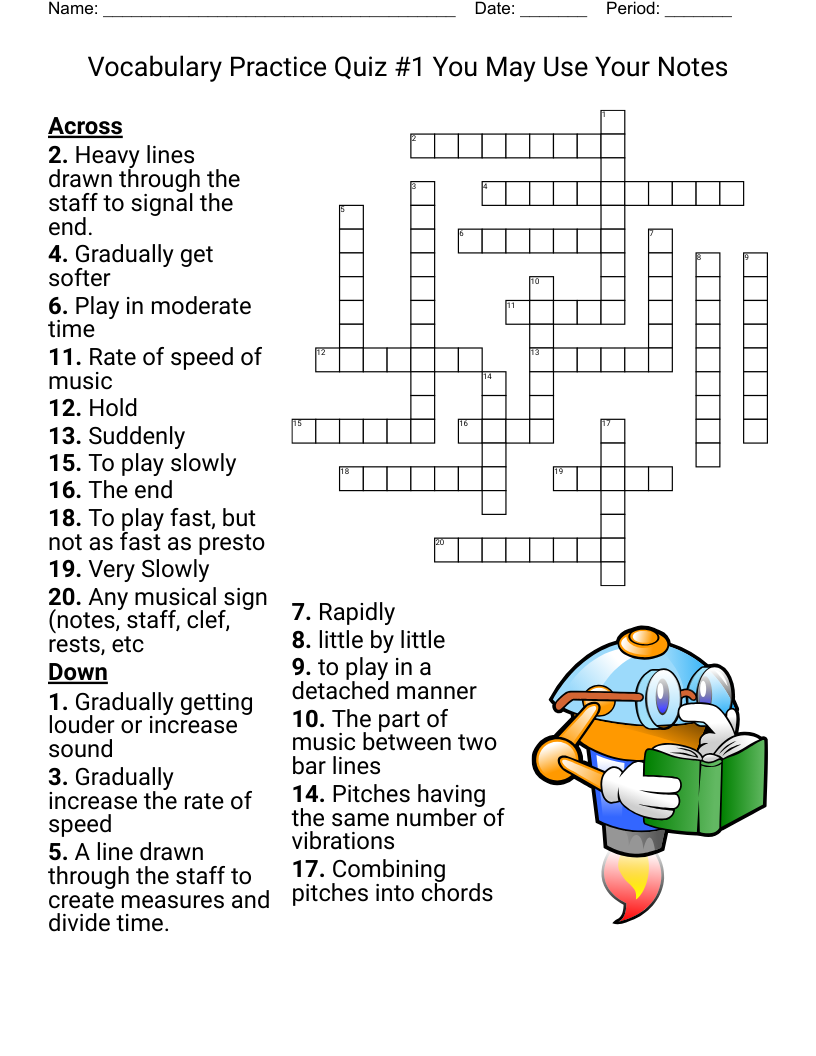 Music Crossword WordMint