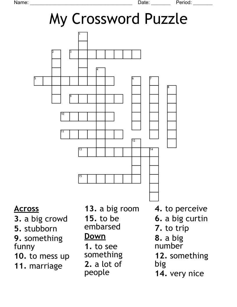 My Crossword Puzzle WordMint My Crossword Puzzle WordMint