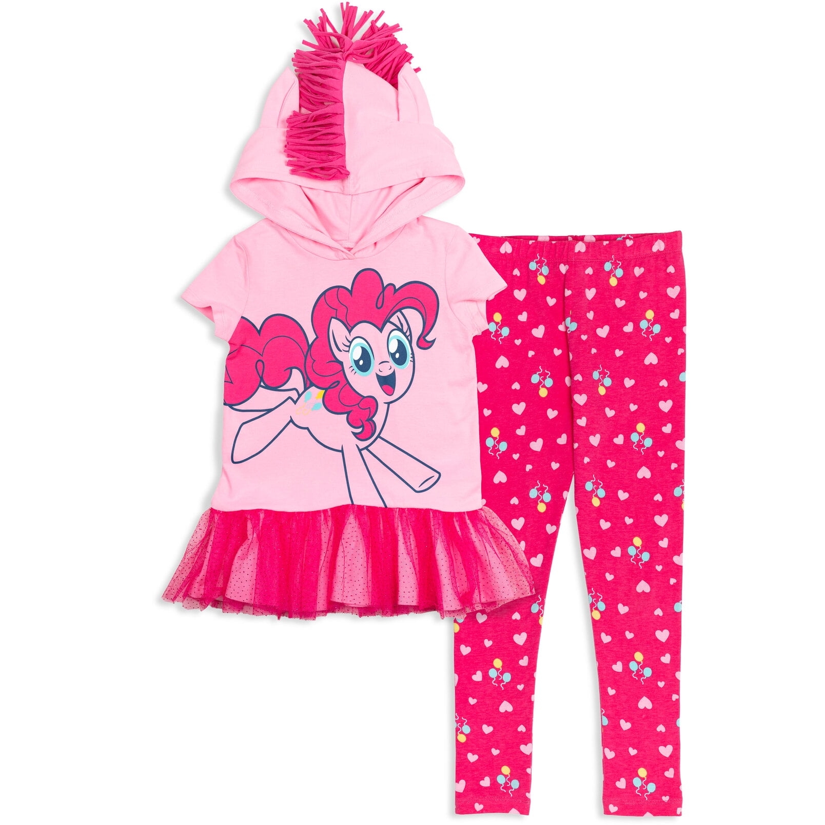 My Little Pony Girls Cosplay Clothes Outfit Pinkie Pie Peplum T Shirt Leggings Walmart