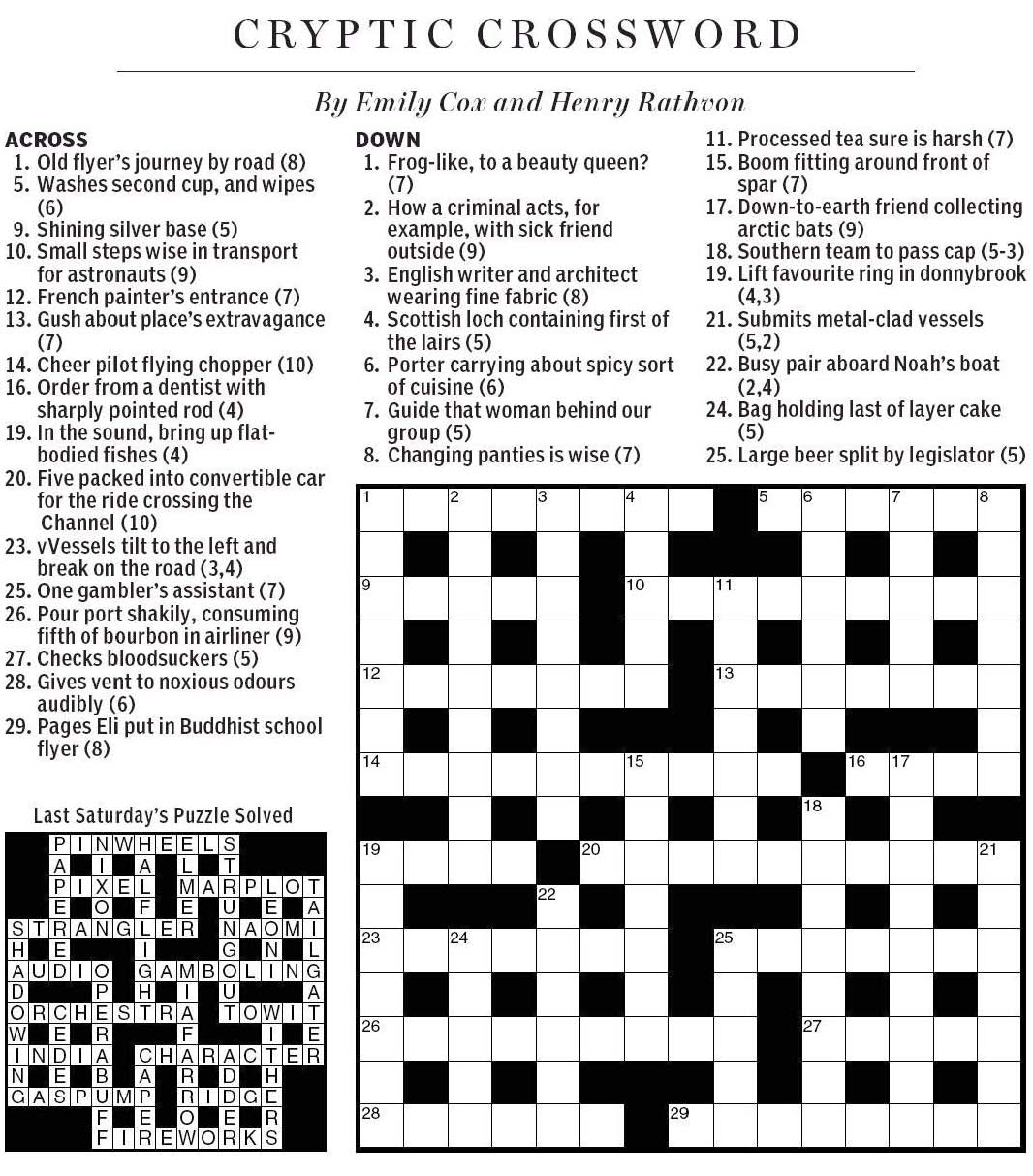 National Post Cryptic Crossword Forum April 2011 National Post Cryptic Crossword Forum April 2011