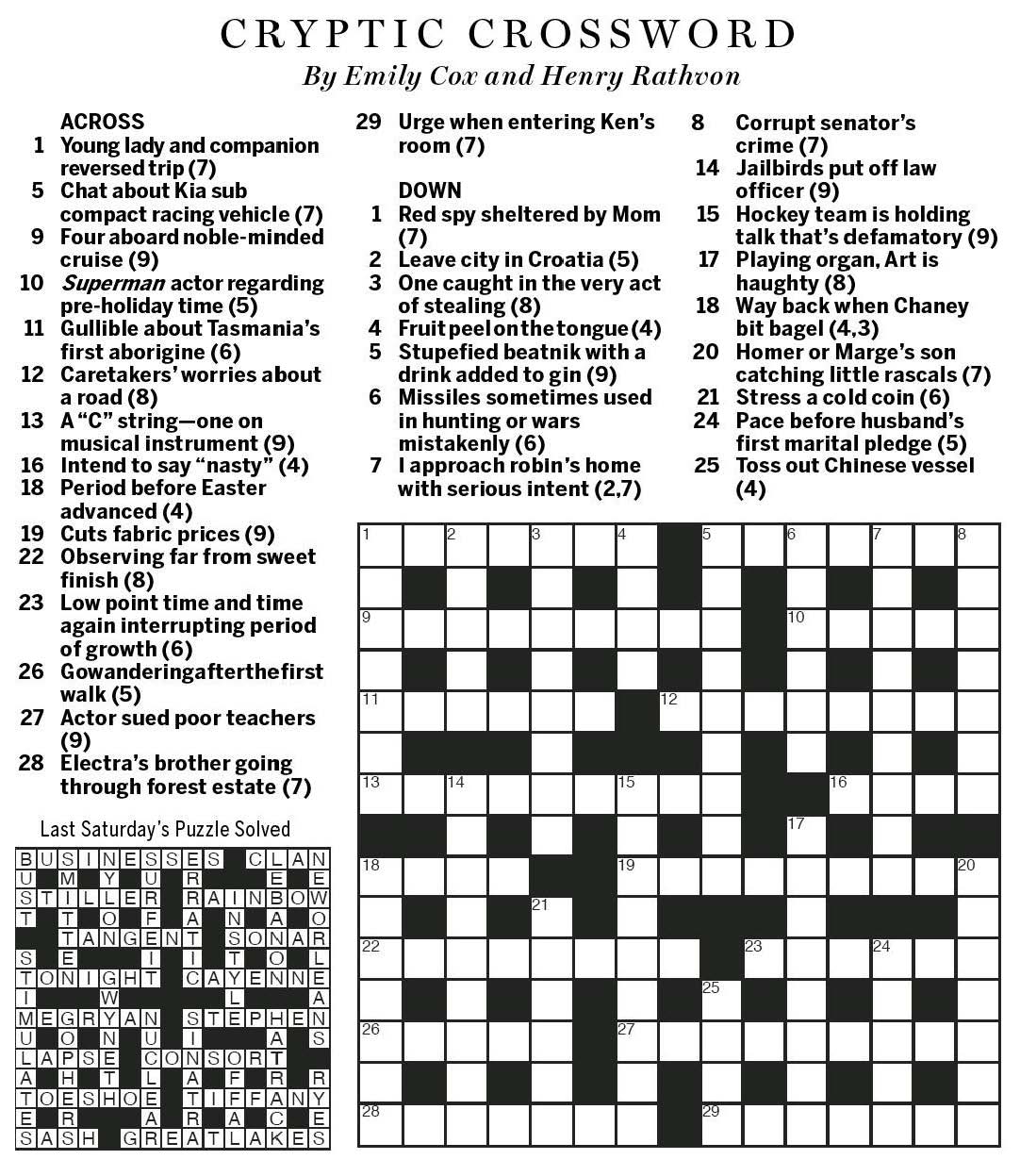 National Post Cryptic Crossword Forum Saturday October 22 2016 Music On The Cutting Edge