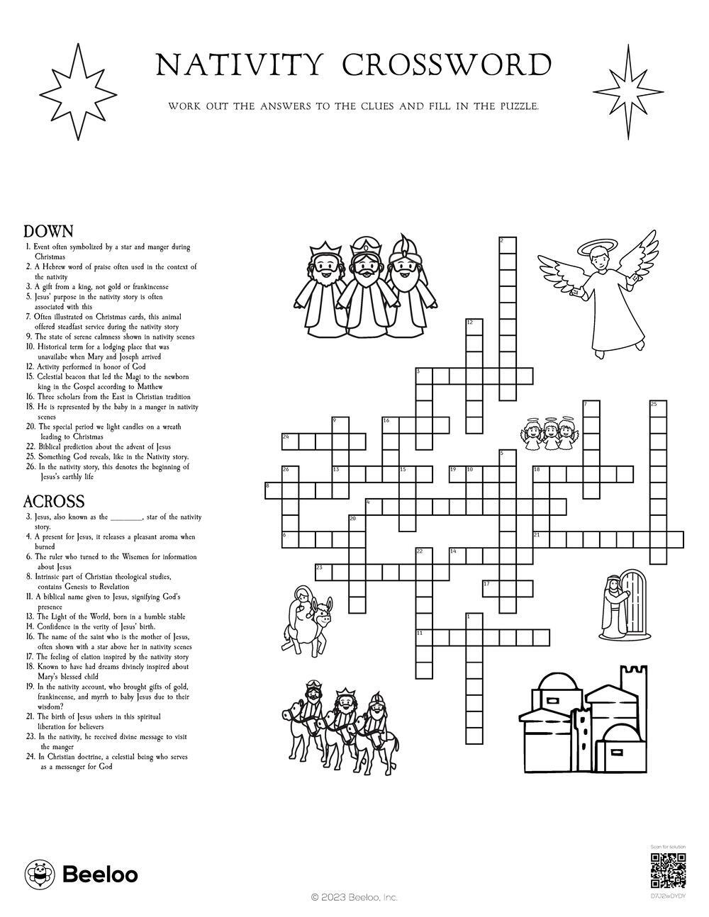 Nativity Crossword Beeloo Printable Crafts And Activities For Kids Nativity Crossword Beeloo Printable Crafts And Activities For Kids