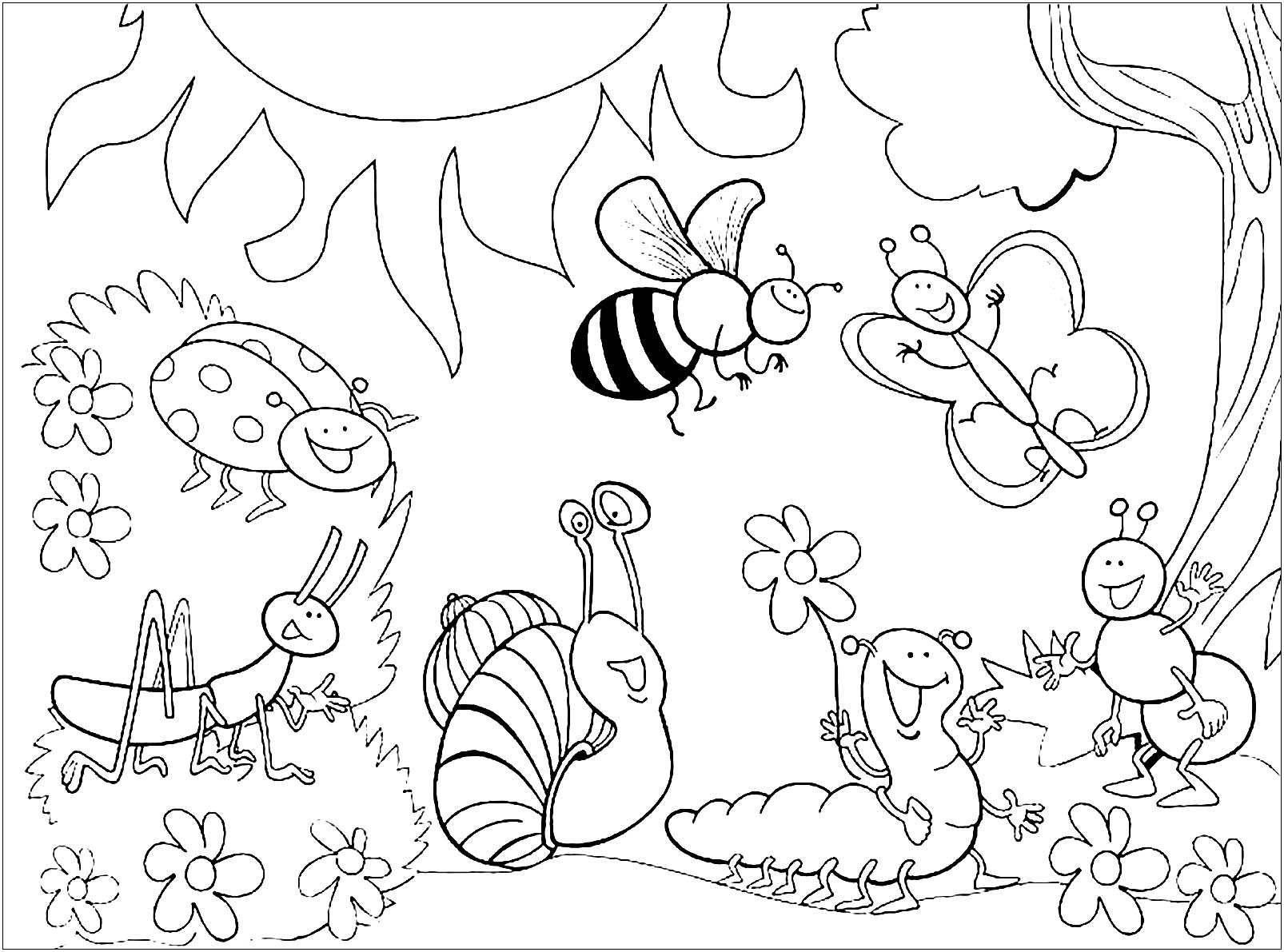Nature Insects Coloring Pages