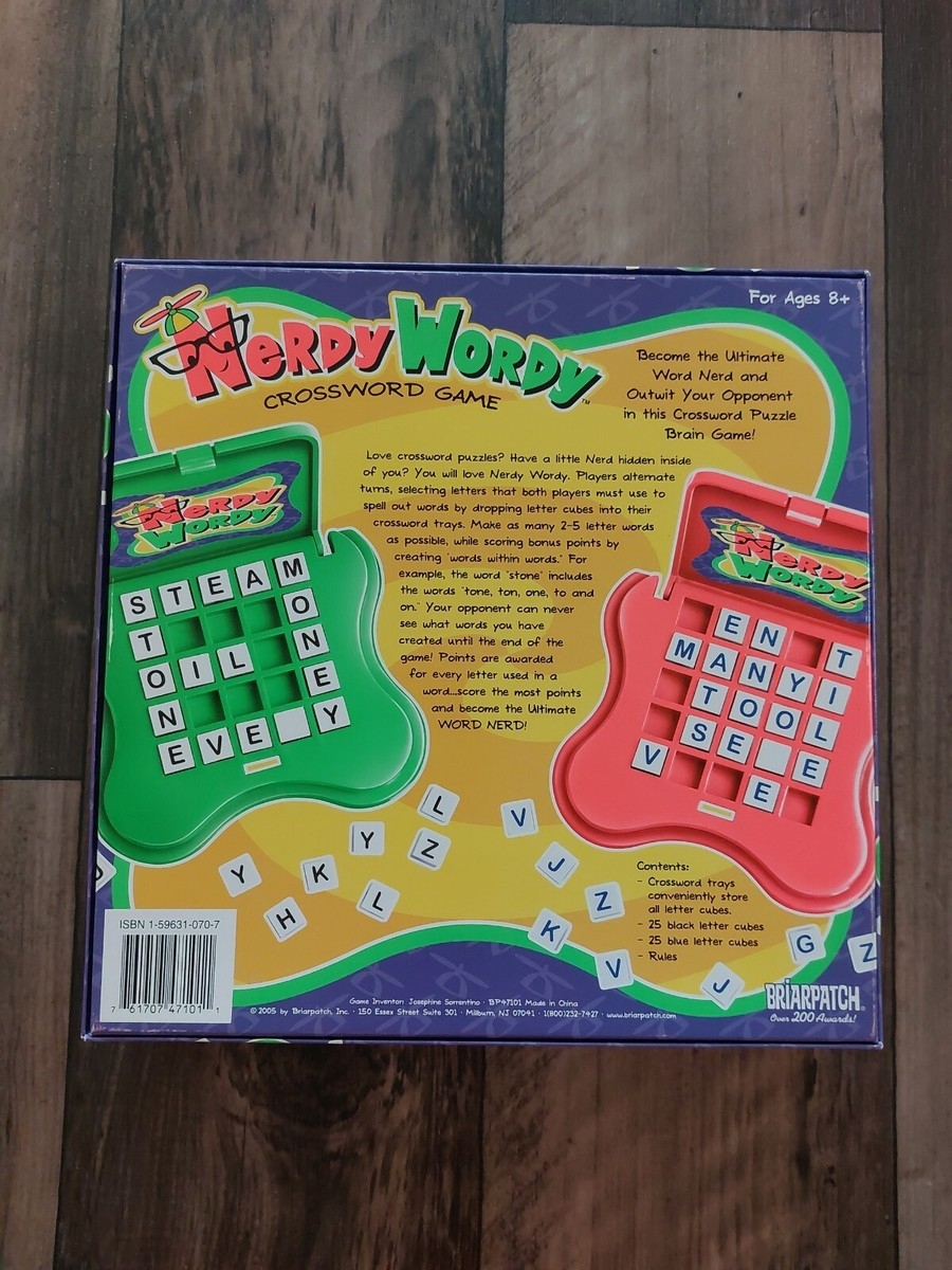 NERDY WORDY Crossword Puzzle Brain Game Briarpatch Complete EBay