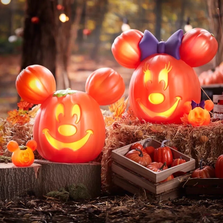 NEW SET Mickey Minnie Mouse Light Up Jack o Lantern Halloween Disney Sz BIG EBay