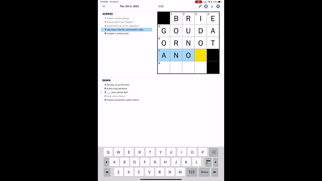 New York Times Mini Crossword Puzzle For Thursday October 5 2023 YouTube New York Times Mini Crossword Puzzle For Thursday October 5 2023 YouTube
