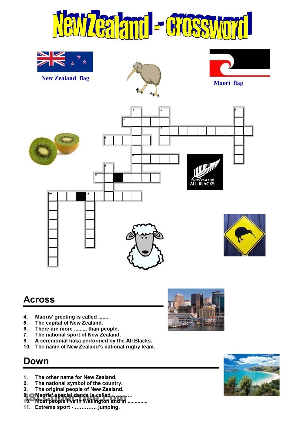 New Zealand Tribe Crossword Printable New Zealand Tribe Crossword Printable