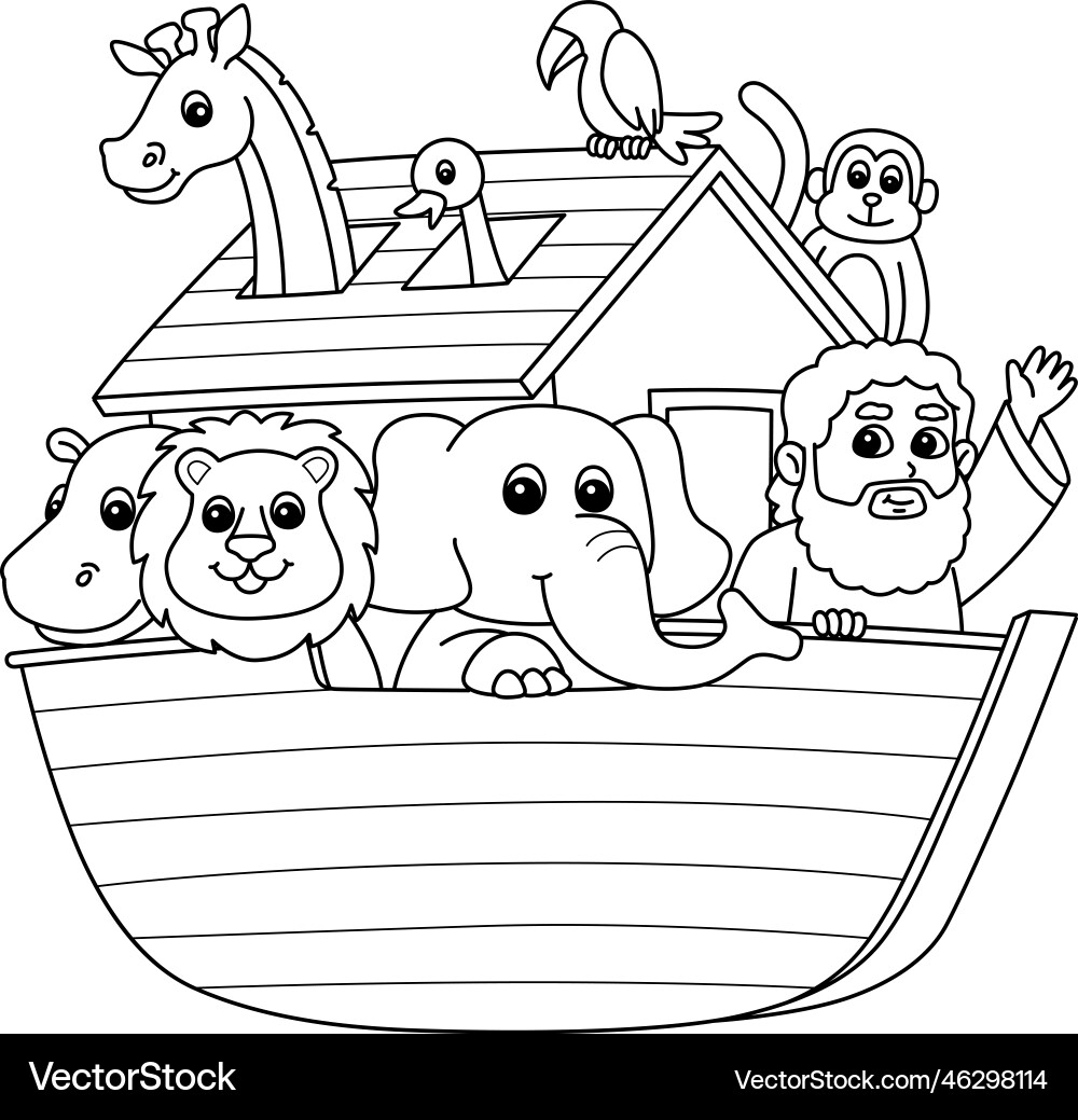 Noah s Ark Coloring Page Royalty Free Vector Image Noah s Ark Coloring Page Royalty Free Vector Image