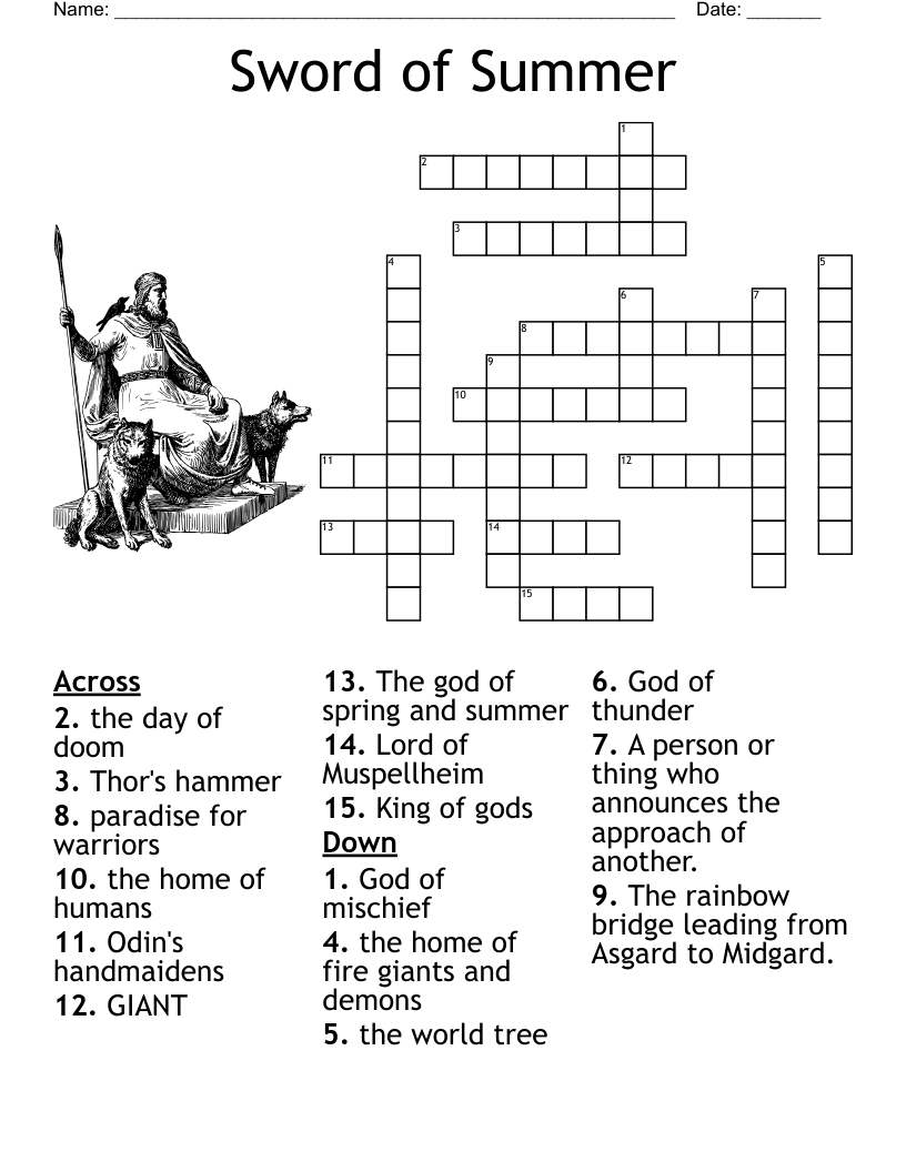 Norse And Greek Mythology Crossword WordMint Norse And Greek Mythology Crossword WordMint