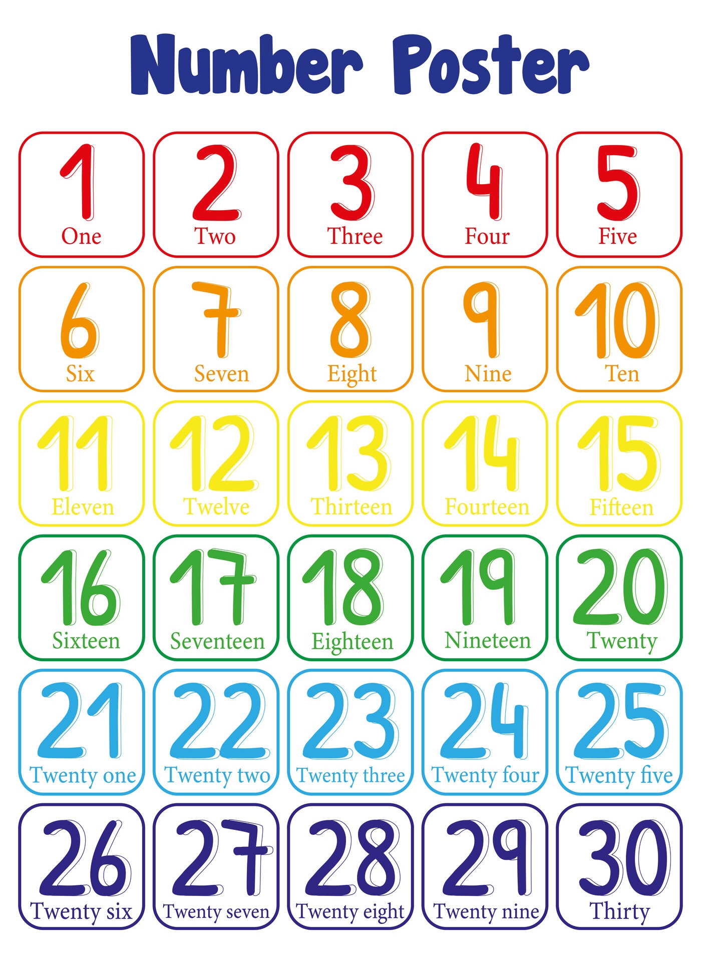 Number 1 30 Printable Number 1 30 Printable