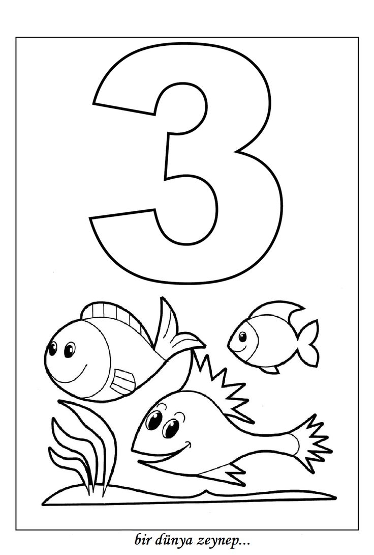 Number 3 Coloring Page For Preschool Kids Number 3 Coloring Page For Preschool Kids