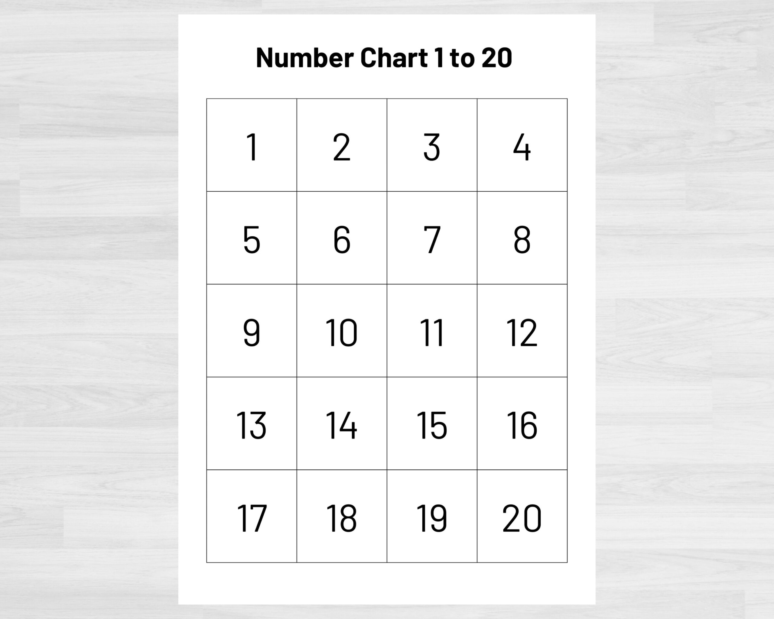 Number Chart 1 20 Teacher Classroom Homeschool Resource digital Download Etsy Number Chart 1 20 Teacher Classroom Homeschool Resource digital Download Etsy