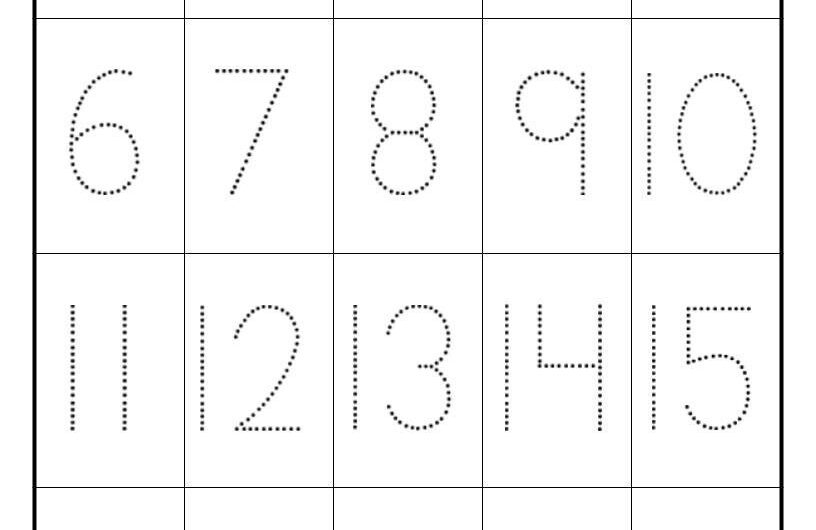 Number Tracing Worksheets 1 20