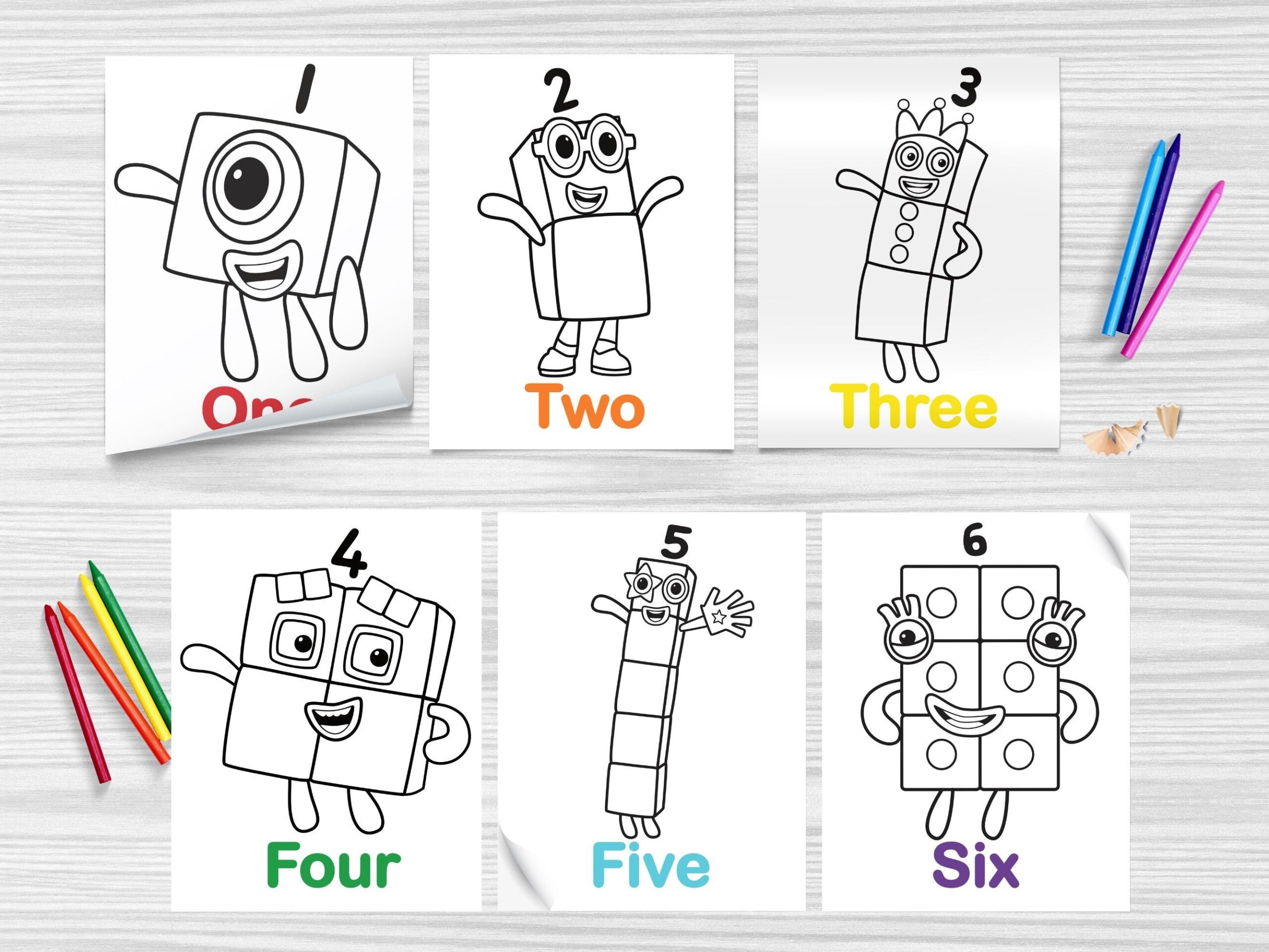 Numberblocks Colouring Book 24 Printable Pages digital Download Etsy Numberblocks Colouring Book 24 Printable Pages digital Download Etsy