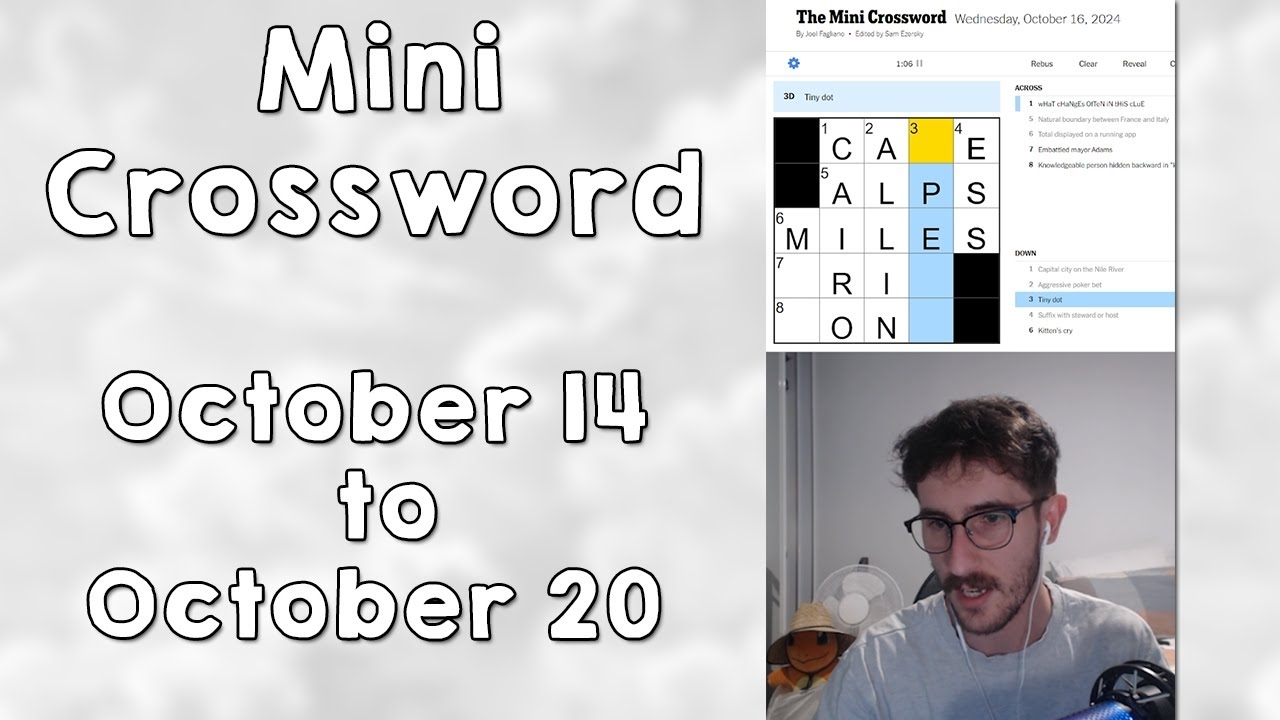 NYT Mini Crossword October 14 October 20 YouTube NYT Mini Crossword October 14 October 20 YouTube