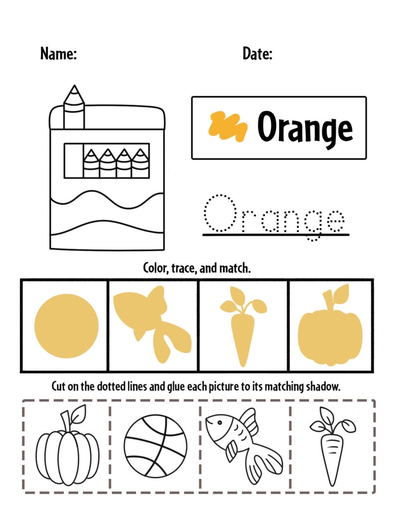 Orange Color Activities And Worksheets For Preschool The Hollydog Blog