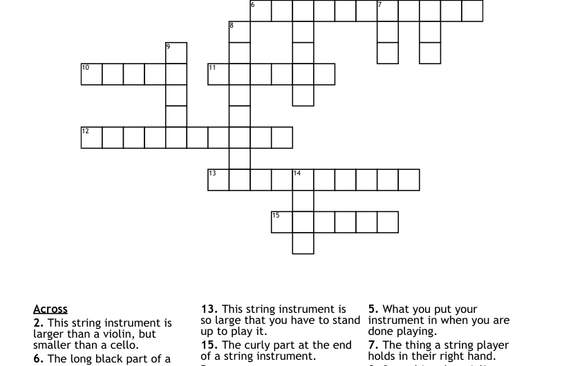 Crossword Clue String Instrument