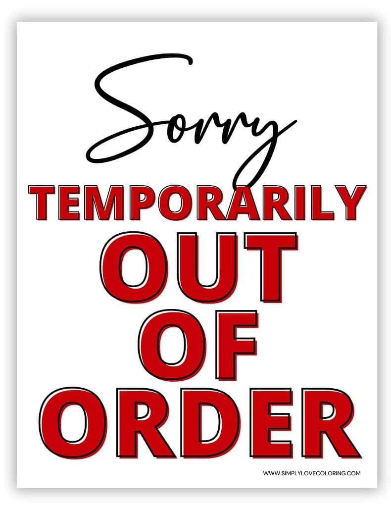 out of order sign printable out of order sign printable
