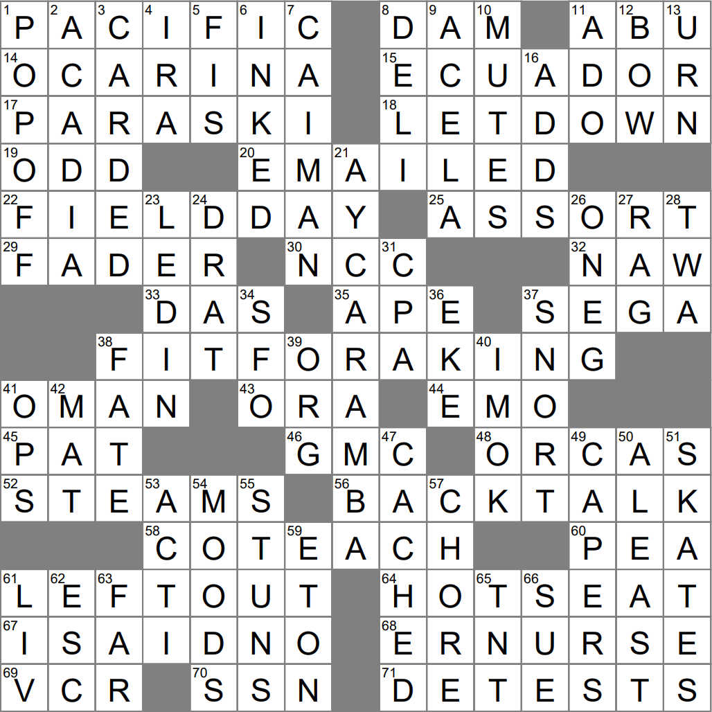 Oval shaped Instrument Crossword Clue Archives LAXCrossword Oval shaped Instrument Crossword Clue Archives LAXCrossword