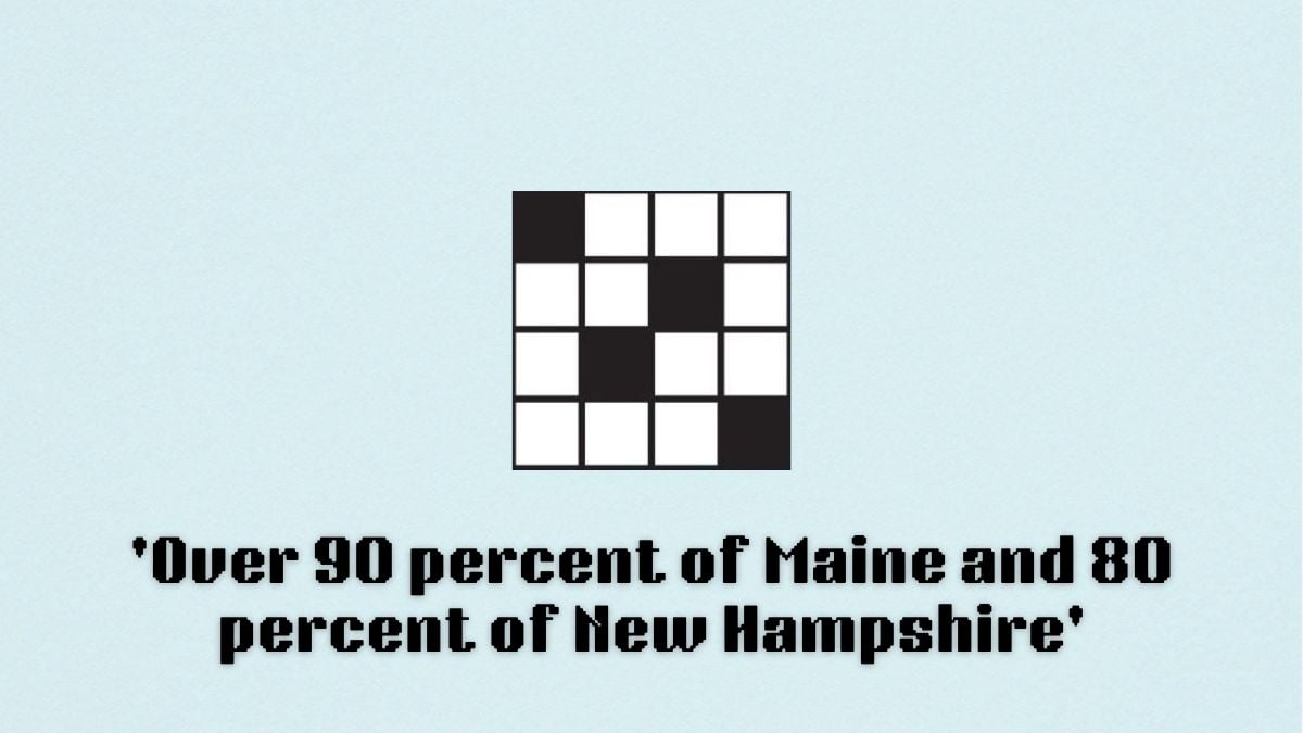 Over 90 Of Maine And 80 Of New Hampshire NYT Mini Crossword Clue Answer And Hints Over 90 Of Maine And 80 Of New Hampshire NYT Mini Crossword Clue Answer And Hints