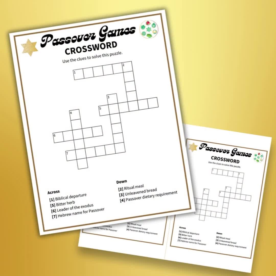 Passover Crossword Puzzle Passover Games Jewish Games Passover Holiday Passover Shabbat Family Game Night Crossword Puzzle Game Etsy UK Passover Crossword Puzzle Passover Games Jewish Games Passover Holiday Passover Shabbat Family Game Night Crossword Puzzle Game Etsy UK