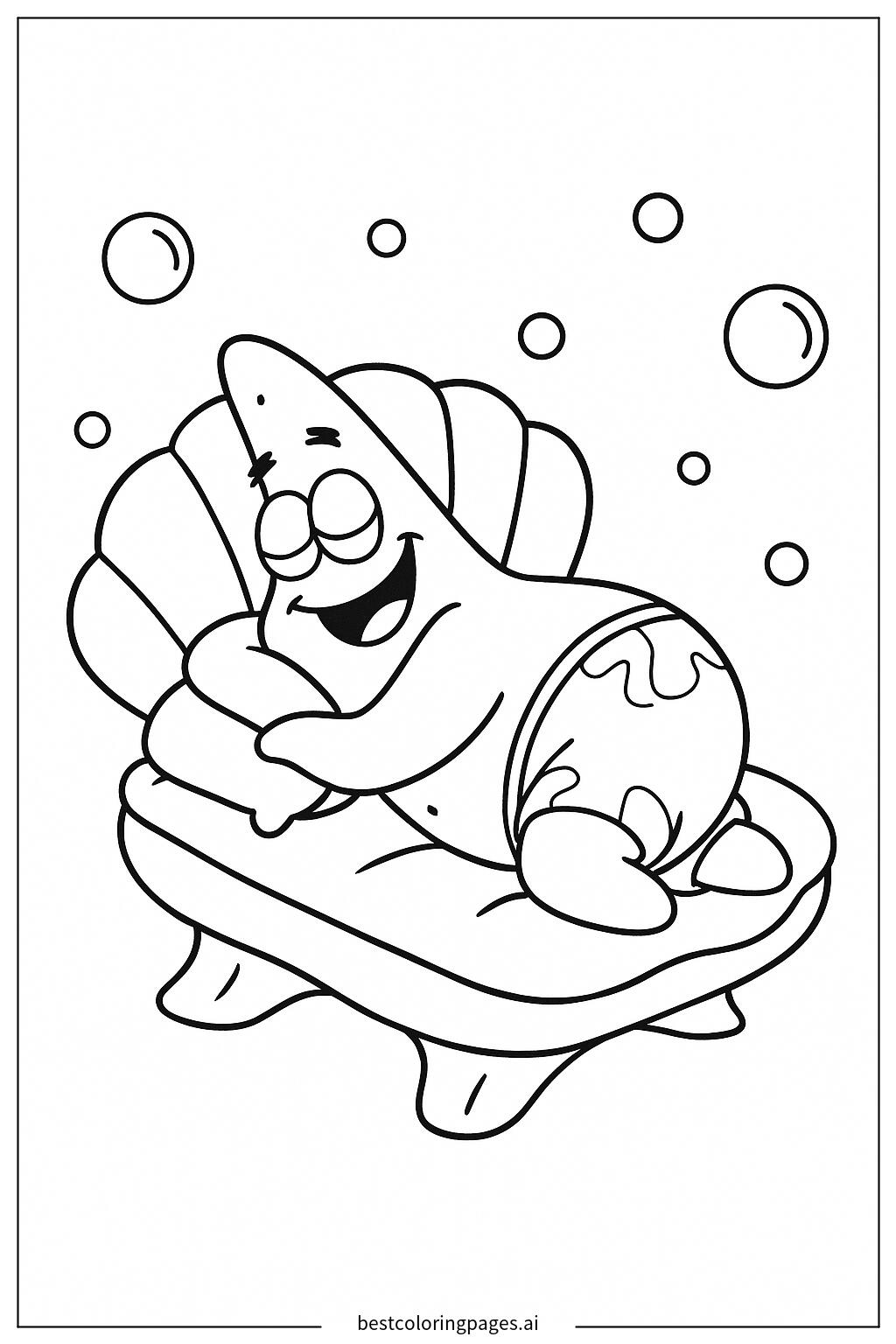 Patrick Star Sleeping Peacefully Coloring Page Free Printable BestColoringPages AI
