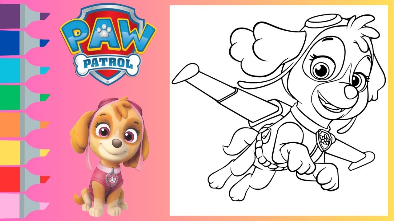paw patrol coloring pages skye