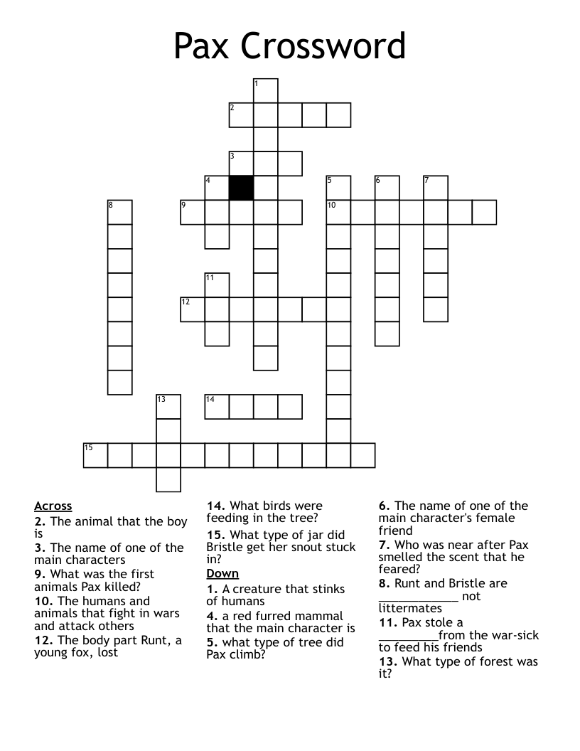 Pax Crossword WordMint