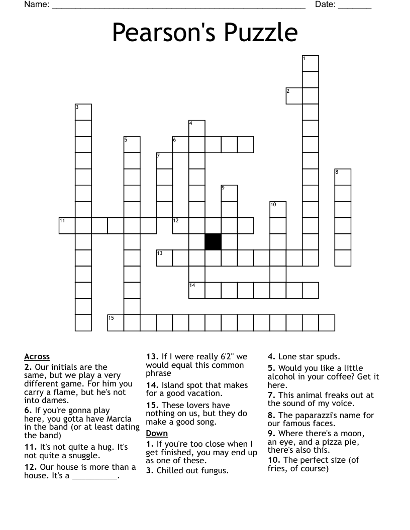 Pearson s Puzzle Crossword WordMint Pearson s Puzzle Crossword WordMint