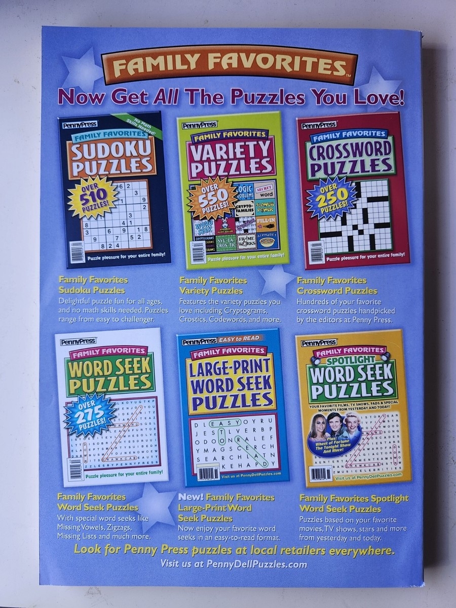 PennyPress Family Favorites Crossword Puzzles 74 EBay PennyPress Family Favorites Crossword Puzzles 74 EBay
